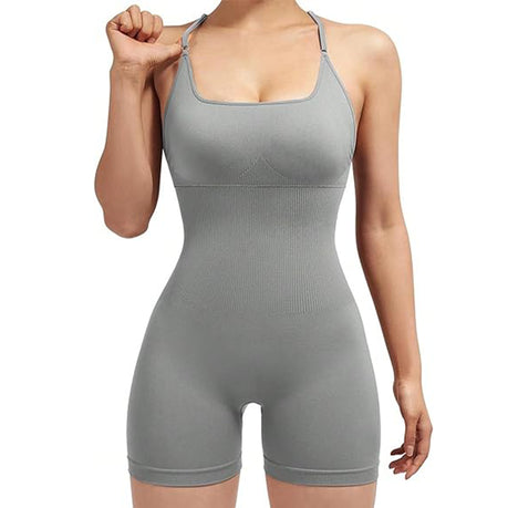 Women's Fitness Yoga Jumpsuit Backless Sportswear Elastic Workout Romper